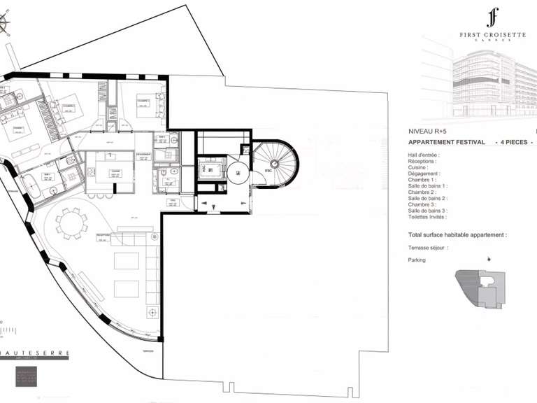 Appartement Cannes - 3 chambres - 152m²