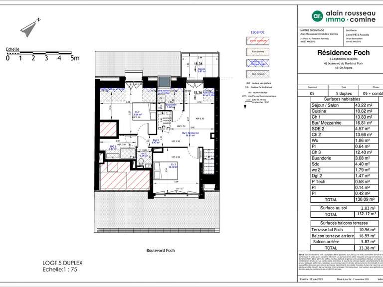 Appartement Angers Centre - 3 chambres - 132m²