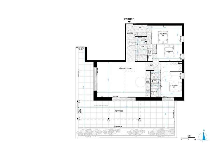 Appartement Saint-Clément-de-Rivière - 3 chambres - 107m²