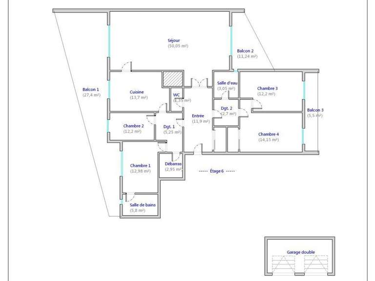 Appartement Bordeaux - 4 chambres - 149m²