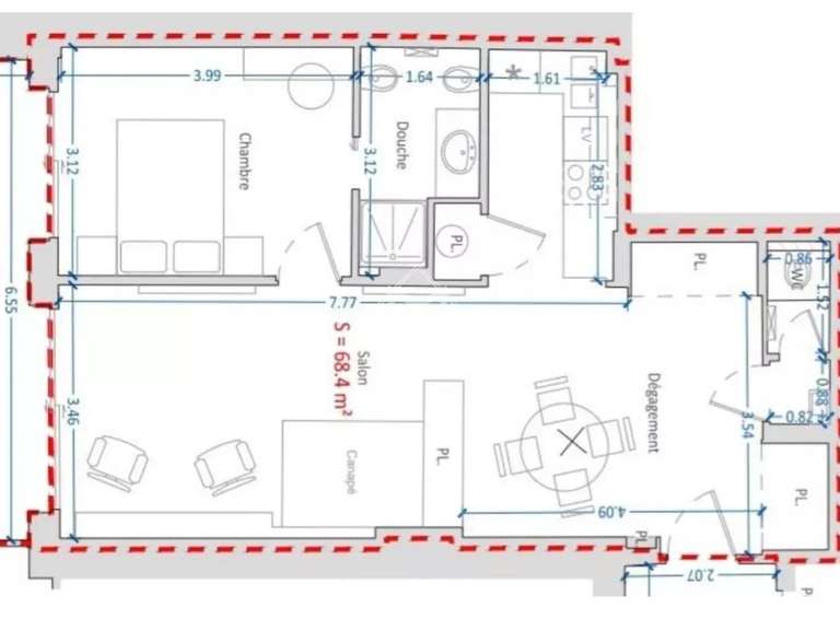 Appartement Monaco - 1 chambre - 68m²