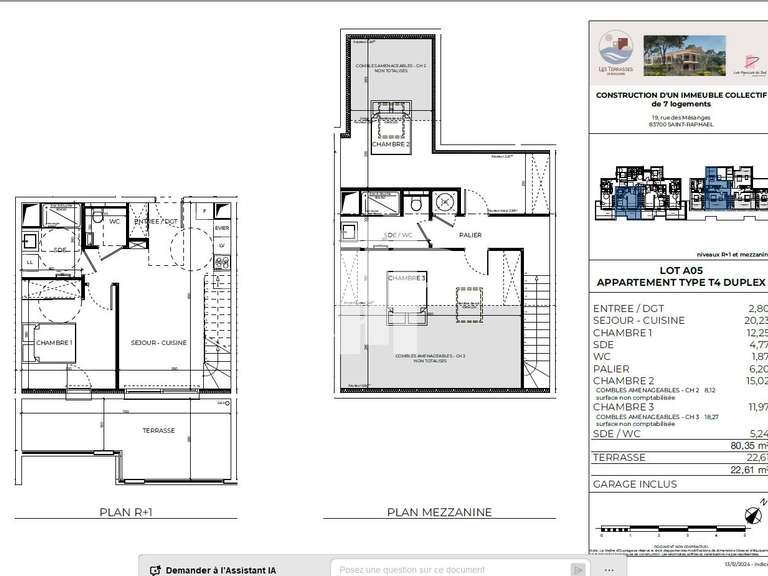 Appartement Boulouris - 3 chambres - 85m²