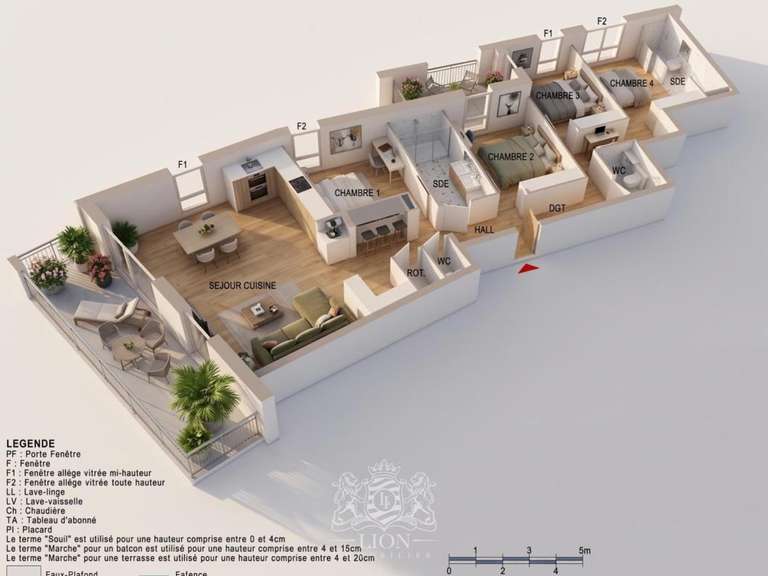 Appartement La Madeleine - 4 chambres - 112m²