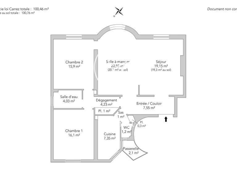 Appartement Paris 18e - 2 chambres - 100m²