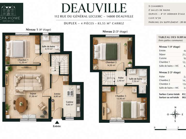 Appartement Deauville - 3 chambres
