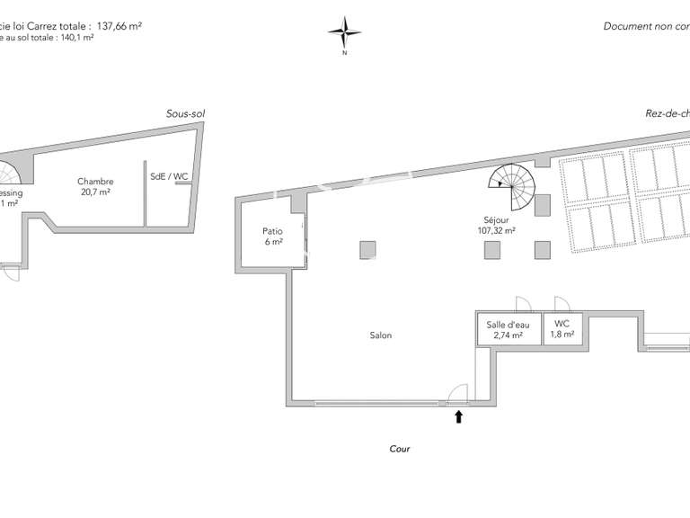Appartement Paris 9e - 2 chambres - 138m²