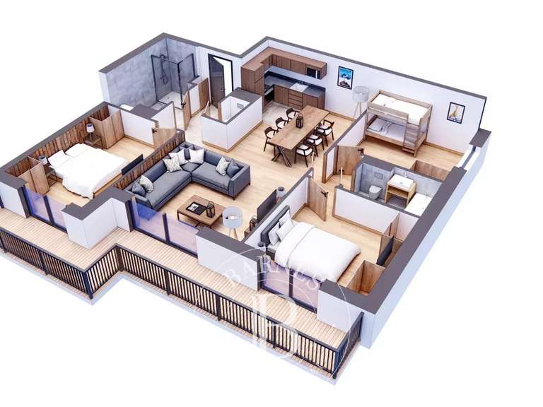 Apartment Les Houches - 3 bedrooms - 86m²