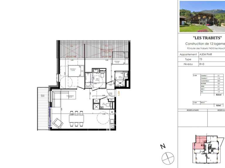 Apartment Les Houches - 2 bedrooms - 64m²