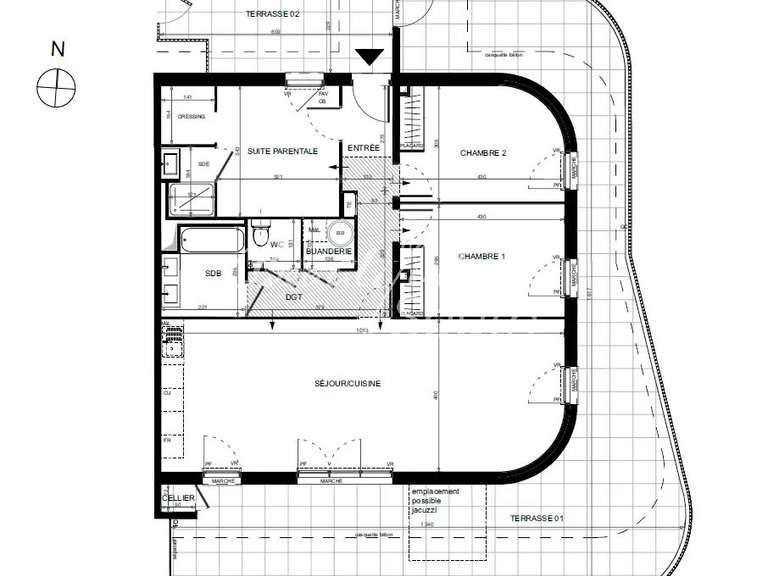 Appartement Villeneuve-de-la-Raho - 3 chambres - 101m²
