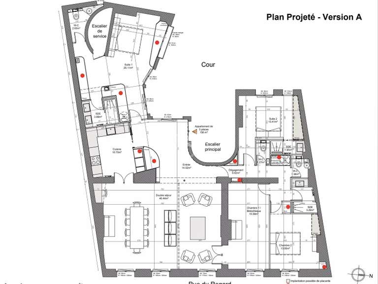 Appartement Paris 6e - 4 chambres - 156m²