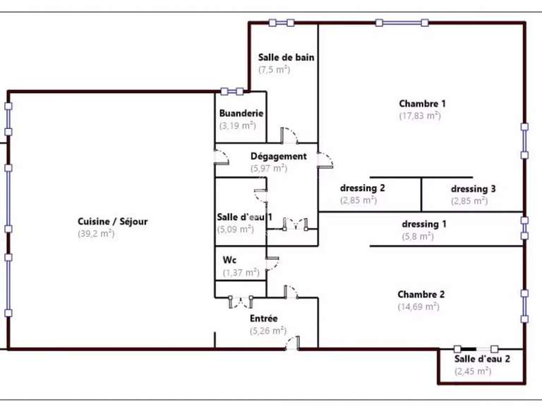 Apartment with Sea view Villeneuve-Loubet - 2 bedrooms - 114m²