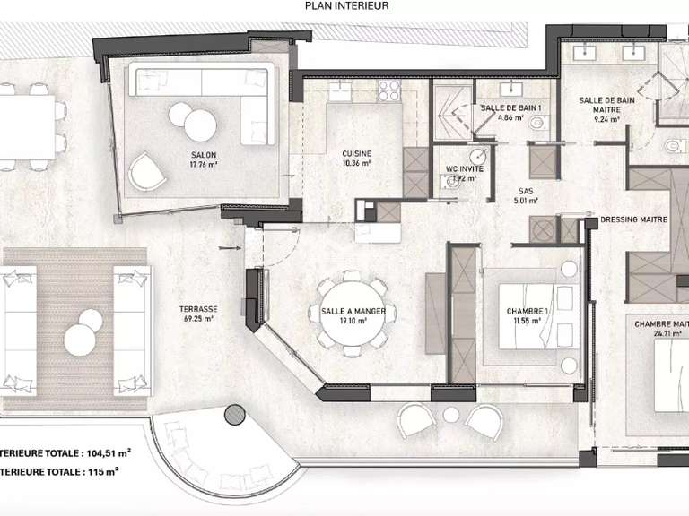 Appartement Villefranche-sur-Mer - 2 chambres - 105m²