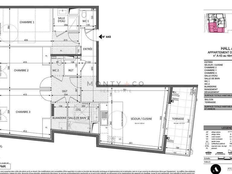 Apartment with Sea view Beausoleil - 3 bedrooms - 99m²