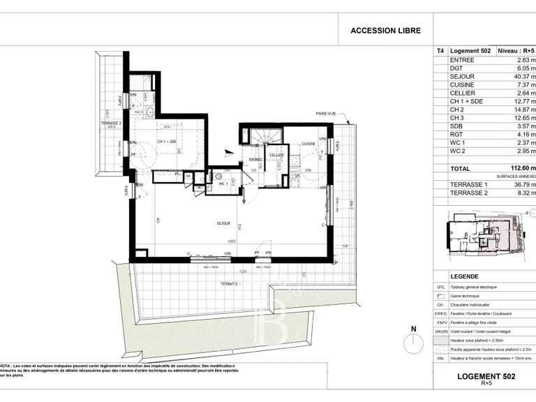 Appartement Nantes Saint-Donatien - 3 chambres - 113m²