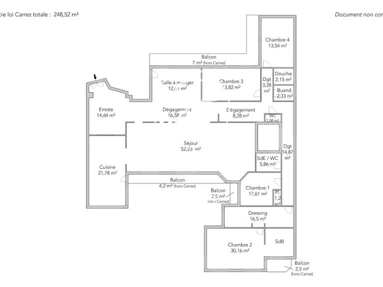 Appartement Paris 7e - 4 chambres - 249m²