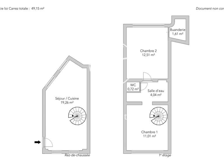 Appartement Paris 7e - 2 chambres - 49m²