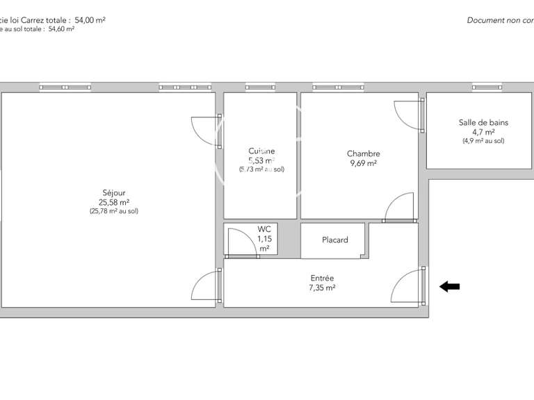 Appartement Paris 7e - 1 chambre - 54m²