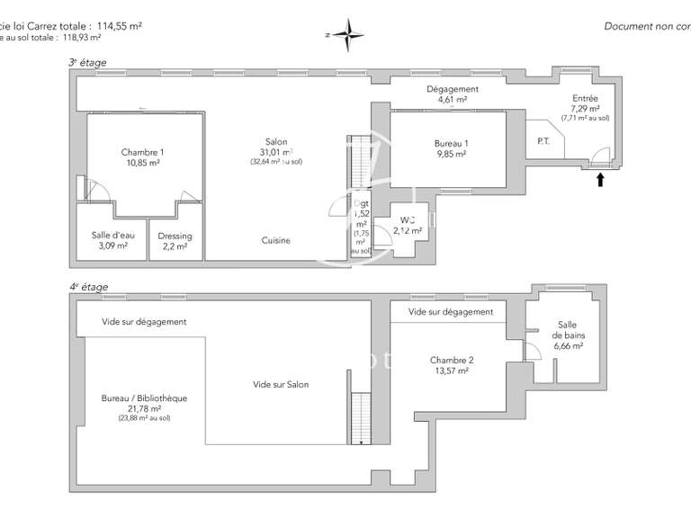 Appartement Paris 10e - 3 chambres - 115m²