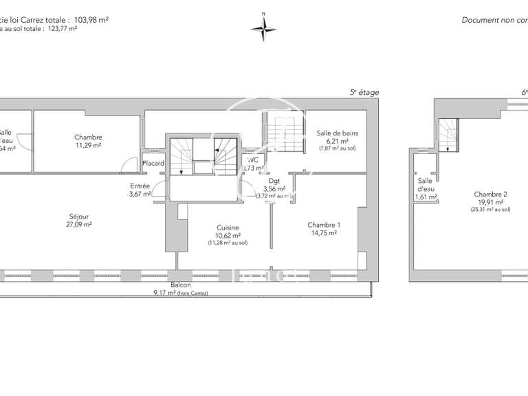 Appartement Paris 10e - 2 chambres - 115m²