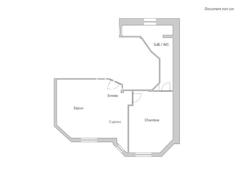 Appartement Paris 15e - 1 chambre - 31m²