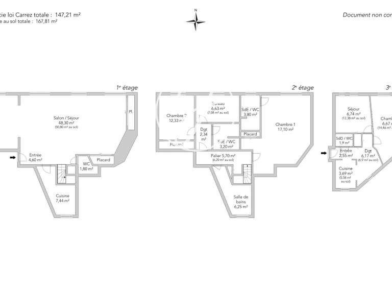 Appartement Paris 17e - 4 chambres - 147m²