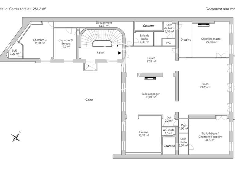 Appartement Paris 8e - 4 chambres - 255m²