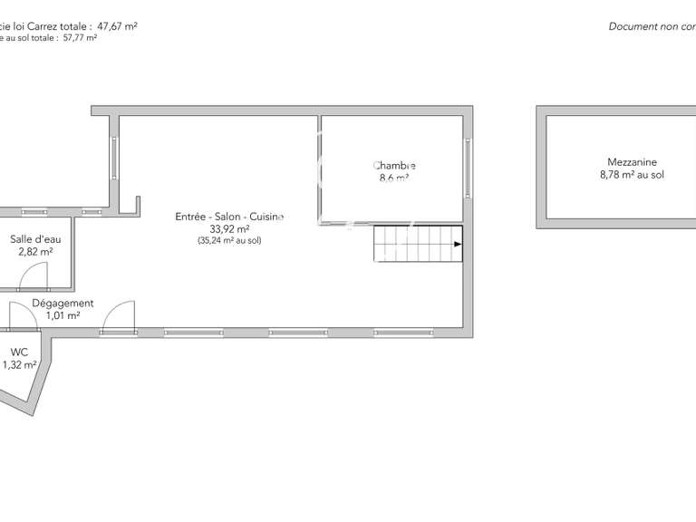 Appartement Paris 3e - 1 chambre - 52m²