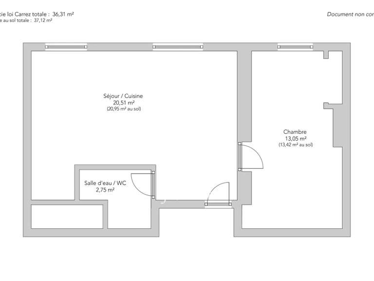 Appartement Paris 3e - 1 chambre - 36m²