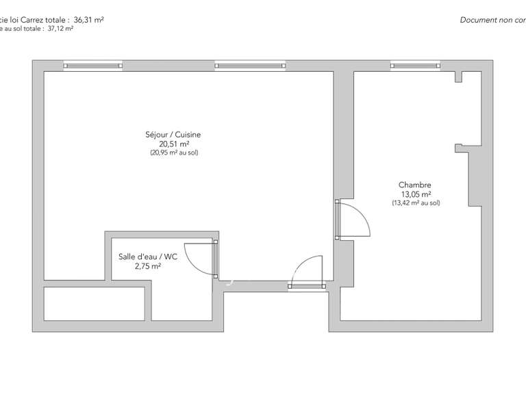 Appartement Paris 3e - 1 chambre - 36m²