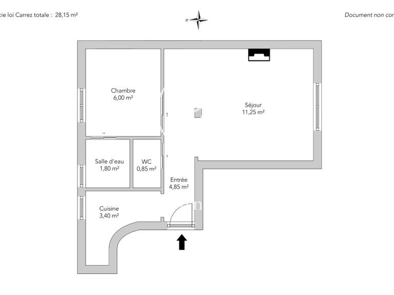 Appartement Paris 18e - 1 chambre - 28m²