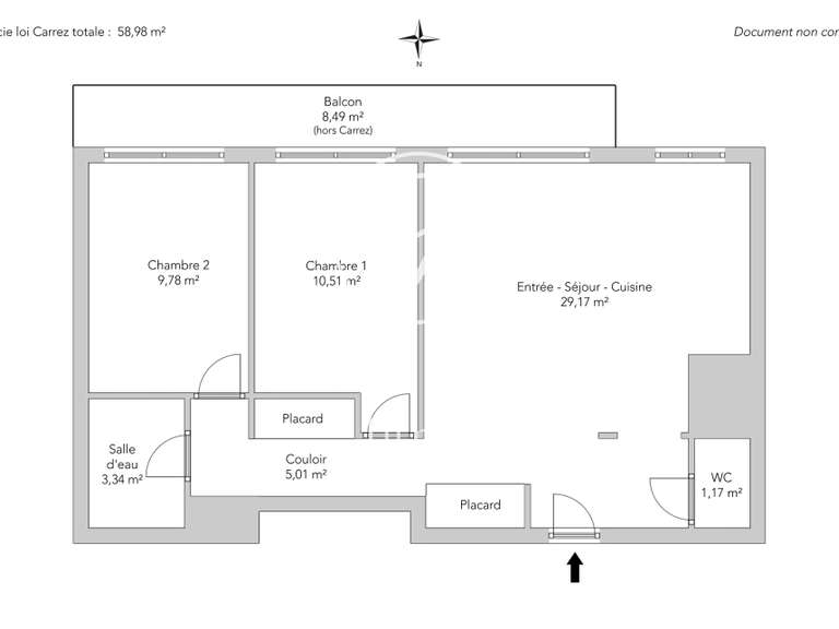 Apartment Paris 17e - 2 bedrooms - 59m²