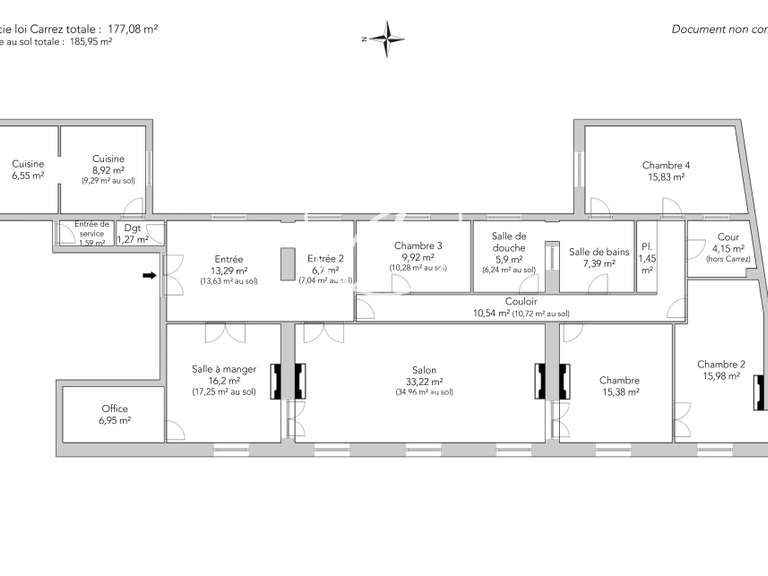 Appartement Paris 8e - 4 chambres - 177m²
