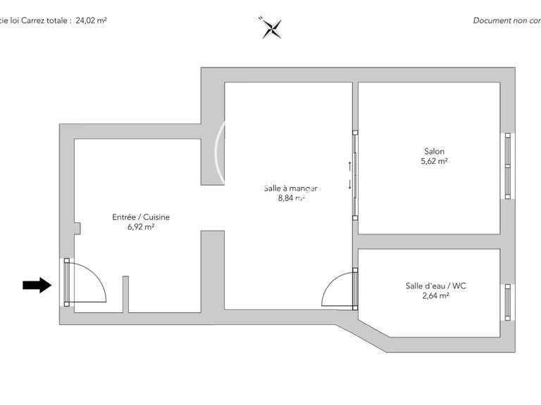 Appartement Paris 17e - 1 chambre - 24m²