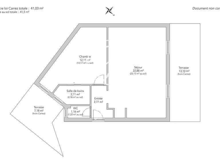 Appartement Paris 17e - 1 chambre - 41m²