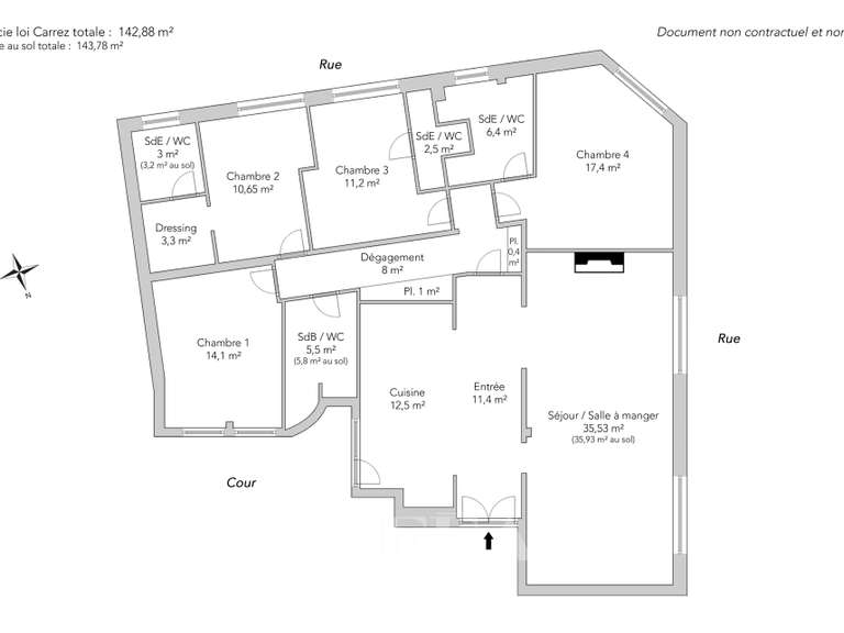 Appartement Neuilly-sur-Seine - 4 chambres - 143m²