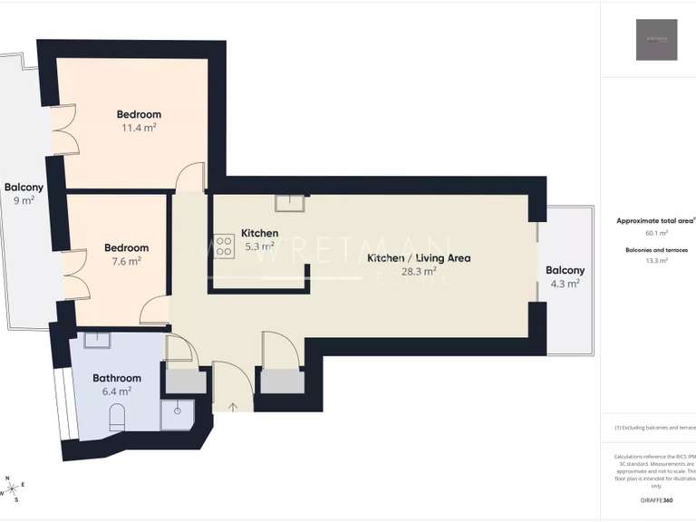 Apartment Nice - 2 bedrooms - 60m²