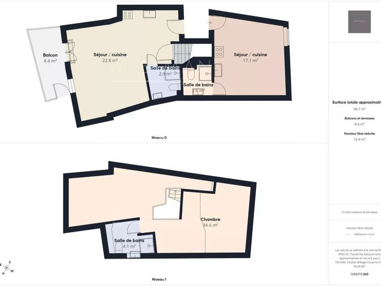 Appartement Menton - 1 chambre - 56m²