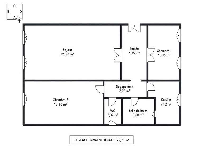Apartment Paris 17e - 2 bedrooms - 76m²