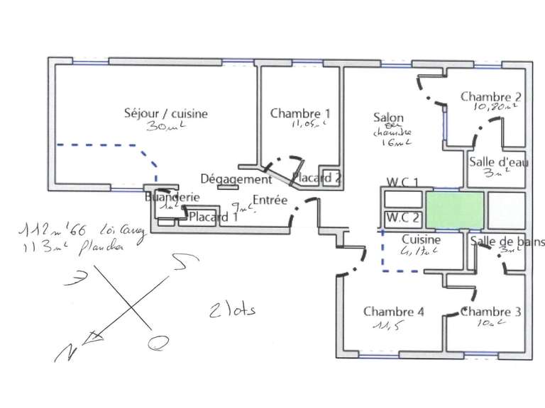 Appartement Paris 17e - 4 chambres - 113m²