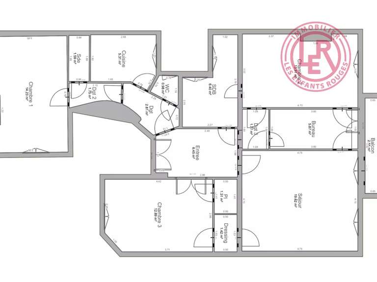 Appartement Paris 6e - 3 chambres - 96m²