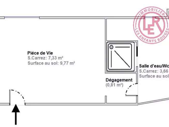 Appartement Paris 3e - 16m²