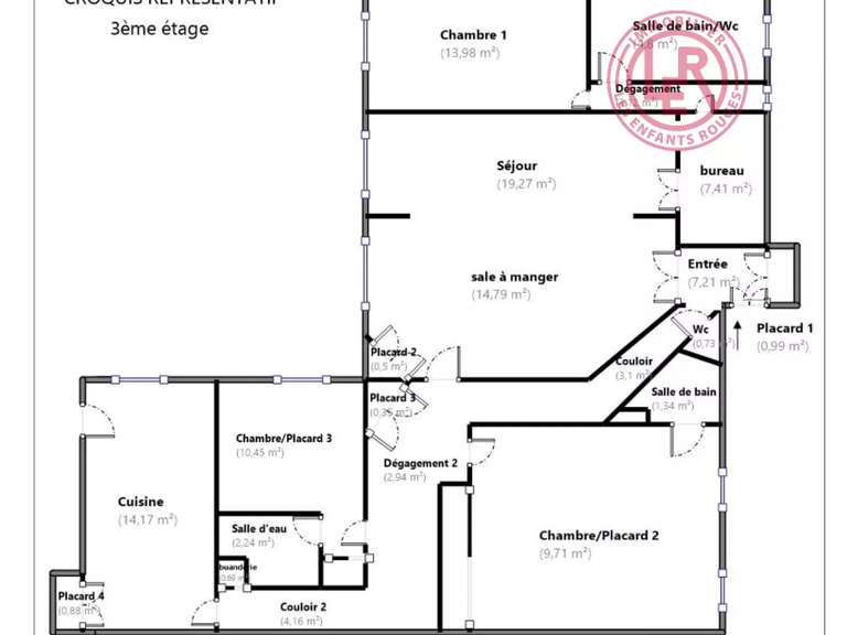 Appartement Paris 4e - 3 chambres - 126m²