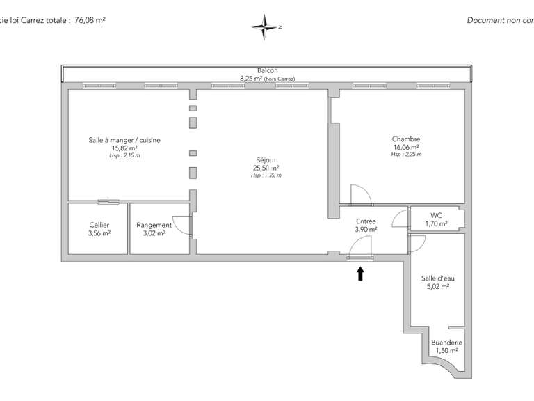 Appartement Paris 10e - 1 chambre - 76m²