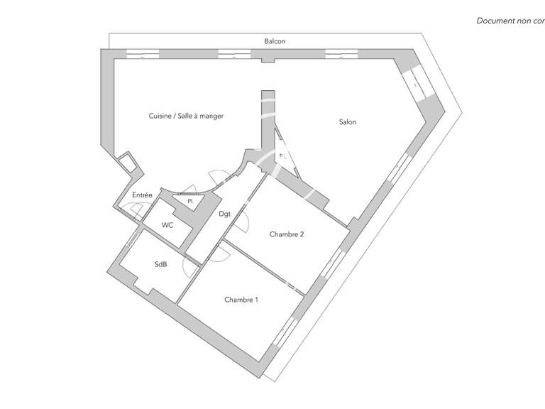 Appartement Paris 2e - 2 chambres - 97m²