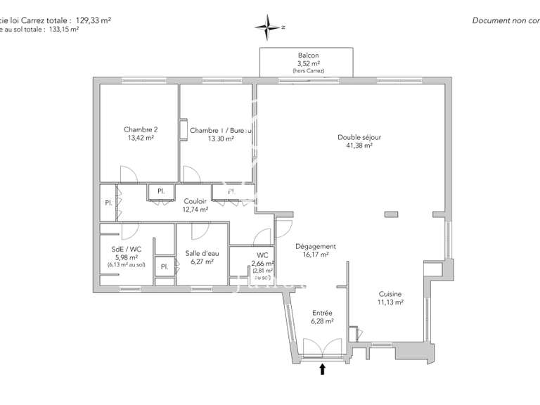Appartement Paris 16e - 2 chambres - 129m²