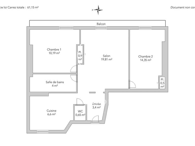 Apartment Paris 18e - 2 bedrooms - 61m²