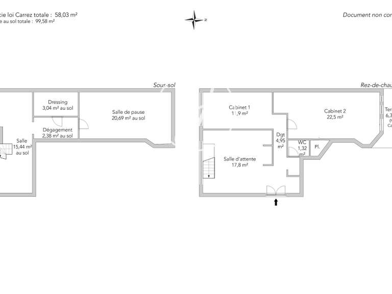Appartement Paris 8e - 2 chambres - 58m²