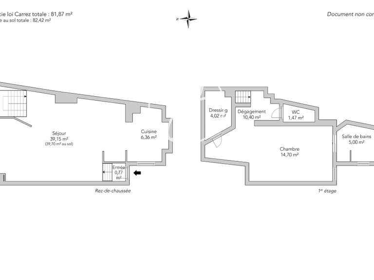 Appartement Paris 18e - 1 chambre - 82m²