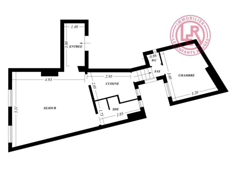 Appartement Paris 3e - 1 chambre - 50m²