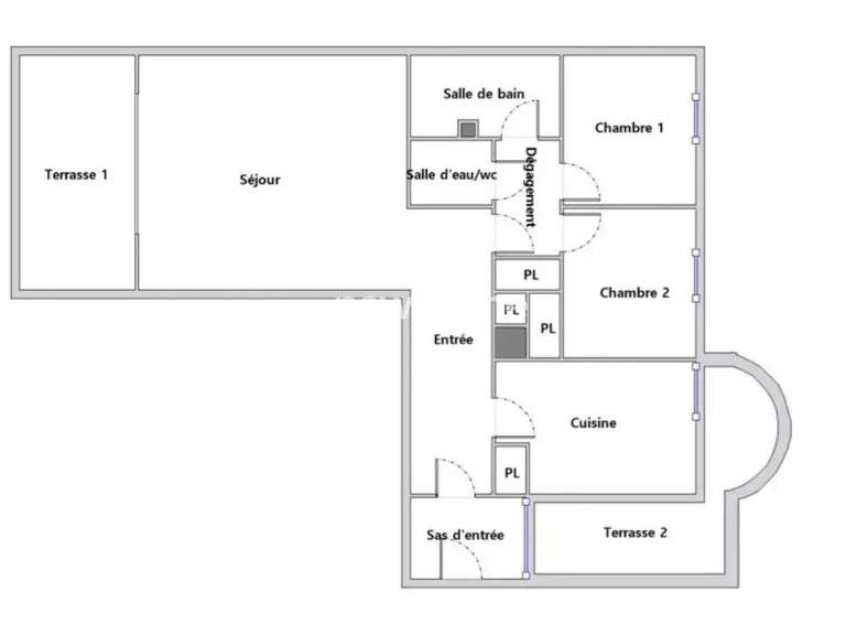 Appartement Mandelieu-la-Napoule - 2 chambres - 75m²